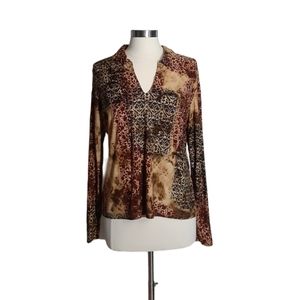 Elegant Brown and Tan Women's Top